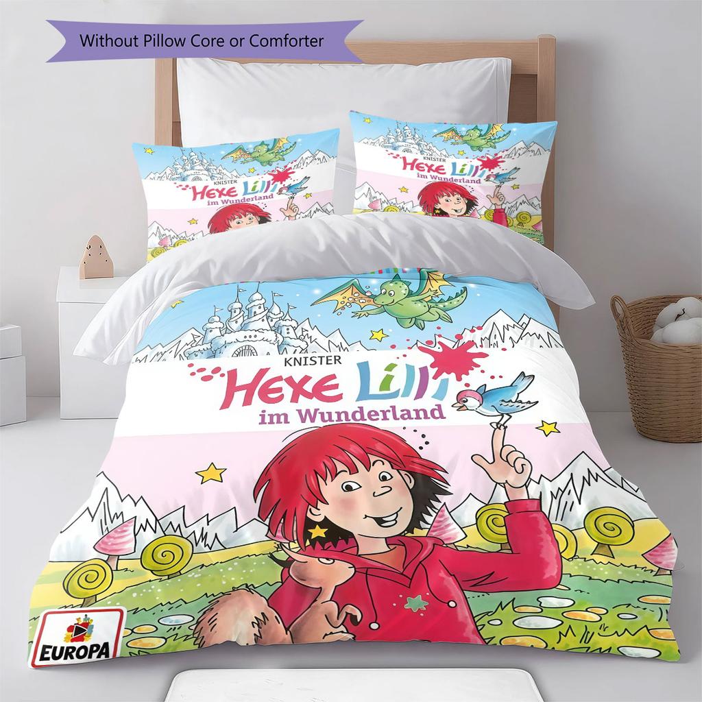 Lilli Witch Bedding Quilt Set Quilt Cover Pillowcase Home Decoration Birthday Gift (1 * duvet cover + 2 * pillowcase, without core)