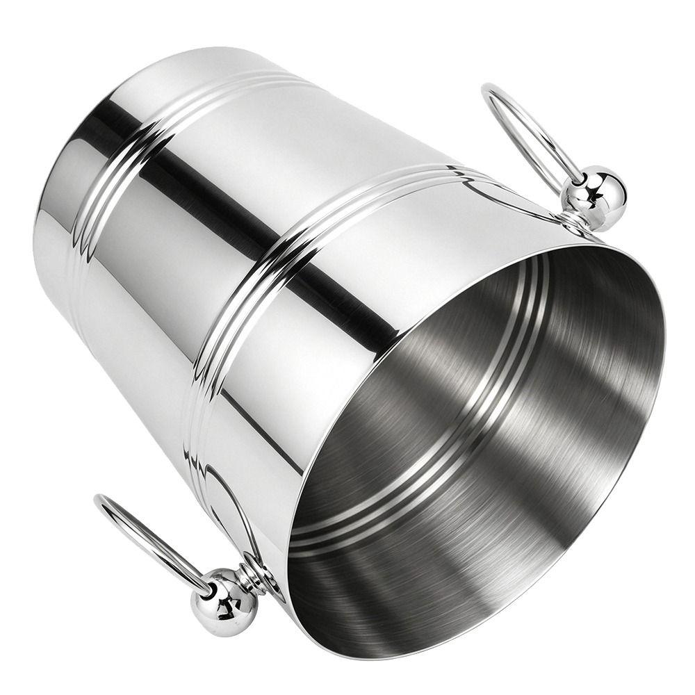 Stainless Steel Stainless Steel Ice Bucket Polished Finish Metal Beverage Bucket Bar