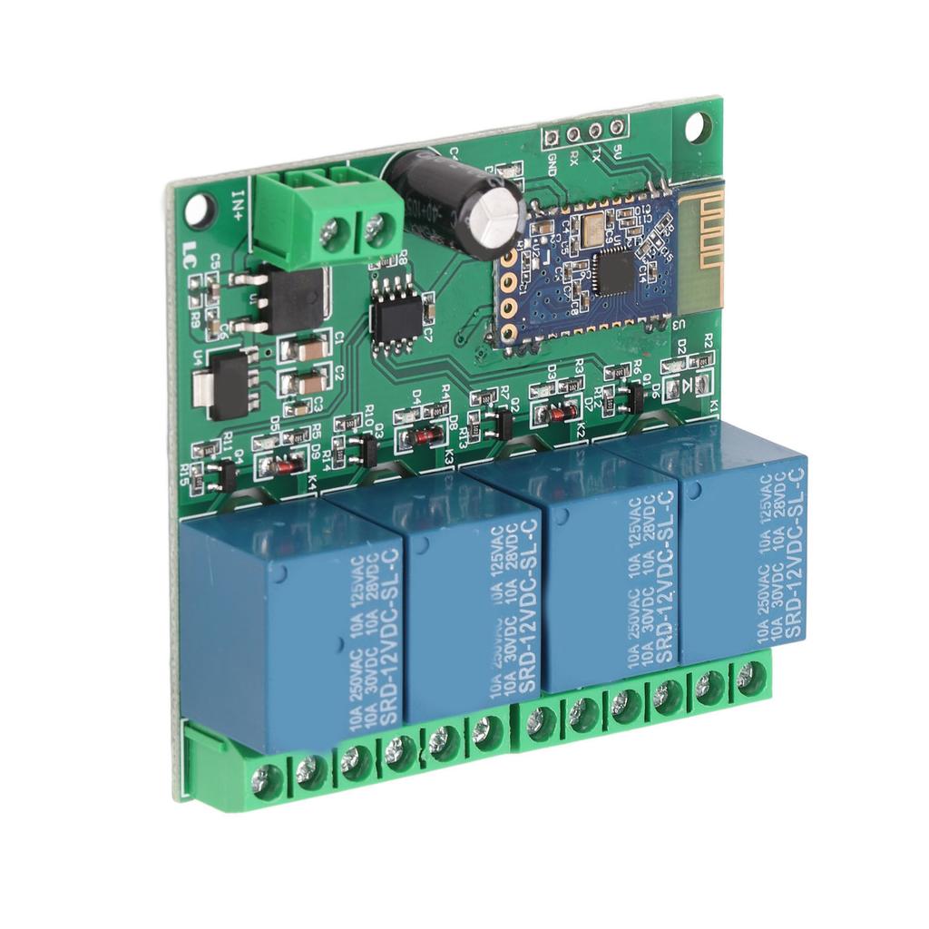 4-канальный модуль реле Bluetooth, дистанционное управление, высокая помехоустойчивость для умного дома