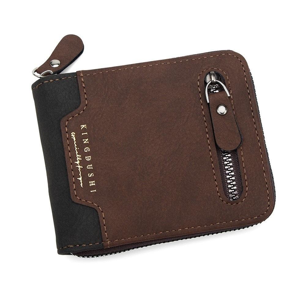 Large Capacity Men's Short Wallet Multi-position Card Holder Durable PU Leather Coin Purse Male