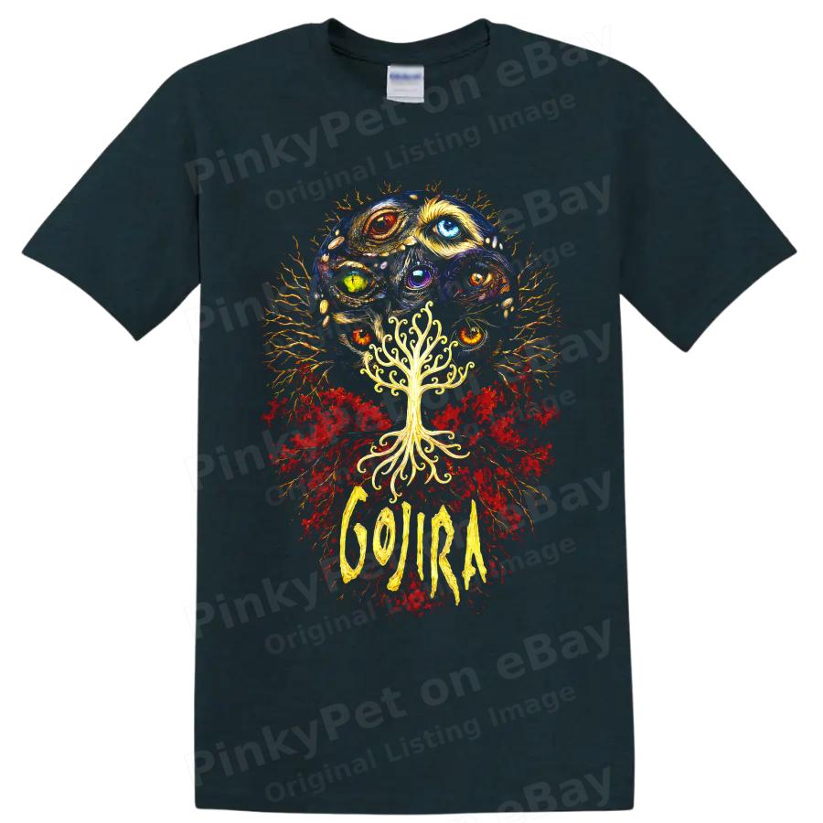 Футболка Gojira Космические Глаза Дерево Красный Синий Психоделическая Метал-группа Графический Арт Футболка