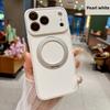 360° Вращающаяся Магнитная Подставка Кожаный Чехол для iPhone 17 Pro Max 16 15 Plus Ударопрочный для Magsafe Защитная Крышка Камеры
