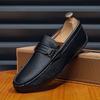 Fashion Leather Mens Loafers Luxury Brand Men Casual Shoes Lightweight Slip On Walking Boat Shoes Comfortable Lazy Driving Shoes