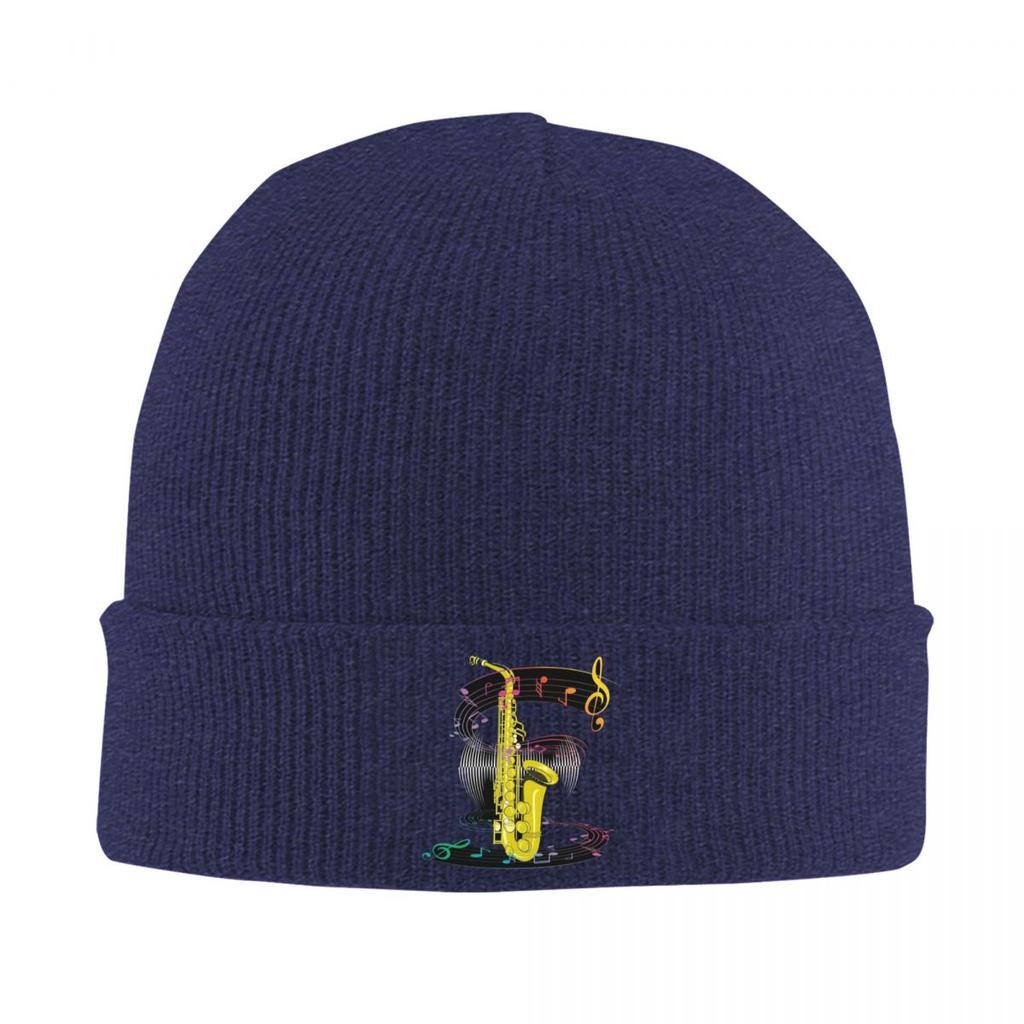 Saxophone Player Music Art Girls Y2k Graphic Knitted Cap Bonnet Hat Autumn Winter Outdoor Beanies Hats for Men Women Adult