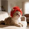 Парик для питомца Шапка Подкладка из дышащей ткани Легкий Забавный Афро прическа Парик для кошки с эластичной лентой-стрейч Регулируемая пряжка Аксессуар для собаки