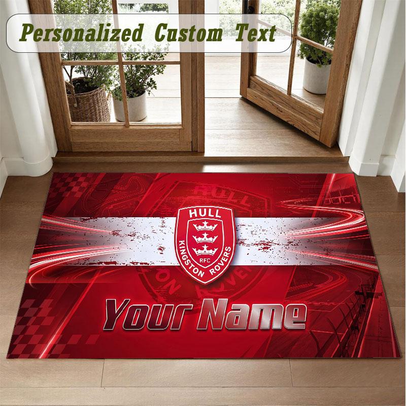 Crystal Velvet Square Rug Custom NameHull KR Pattern Non Slip Home Floor Decor Rug