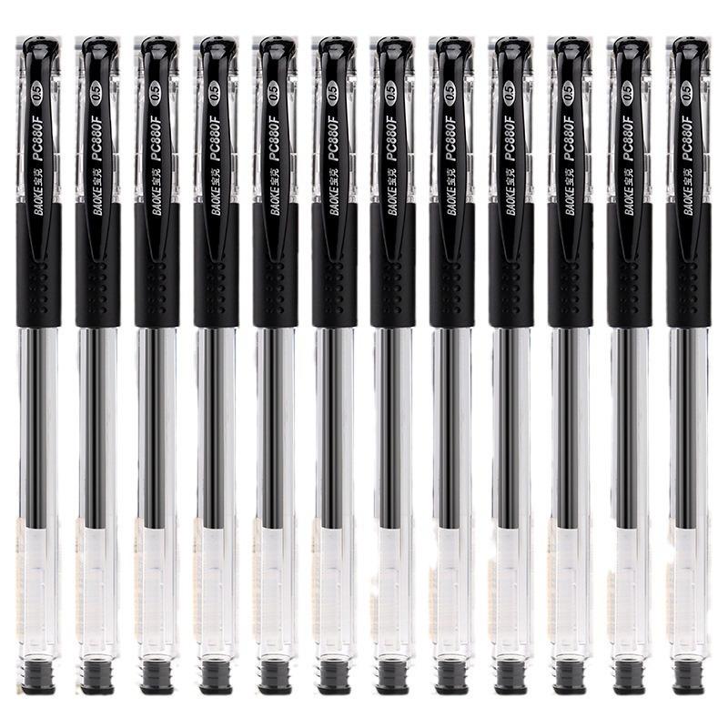 10 шт./набор гелевых ручек, шариковых ручек-роллеров, набор канцелярских принадлежностей, черные, синие, красные, цвет чернил 0,5 мм, шариковая ручка, канцелярские принадлежности для школьников