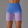 Auroth Бесшовные градиентные узкие спортивные шорты с высокой талией ярких цветов Короткие брюки для бега для фитнеса и йоги