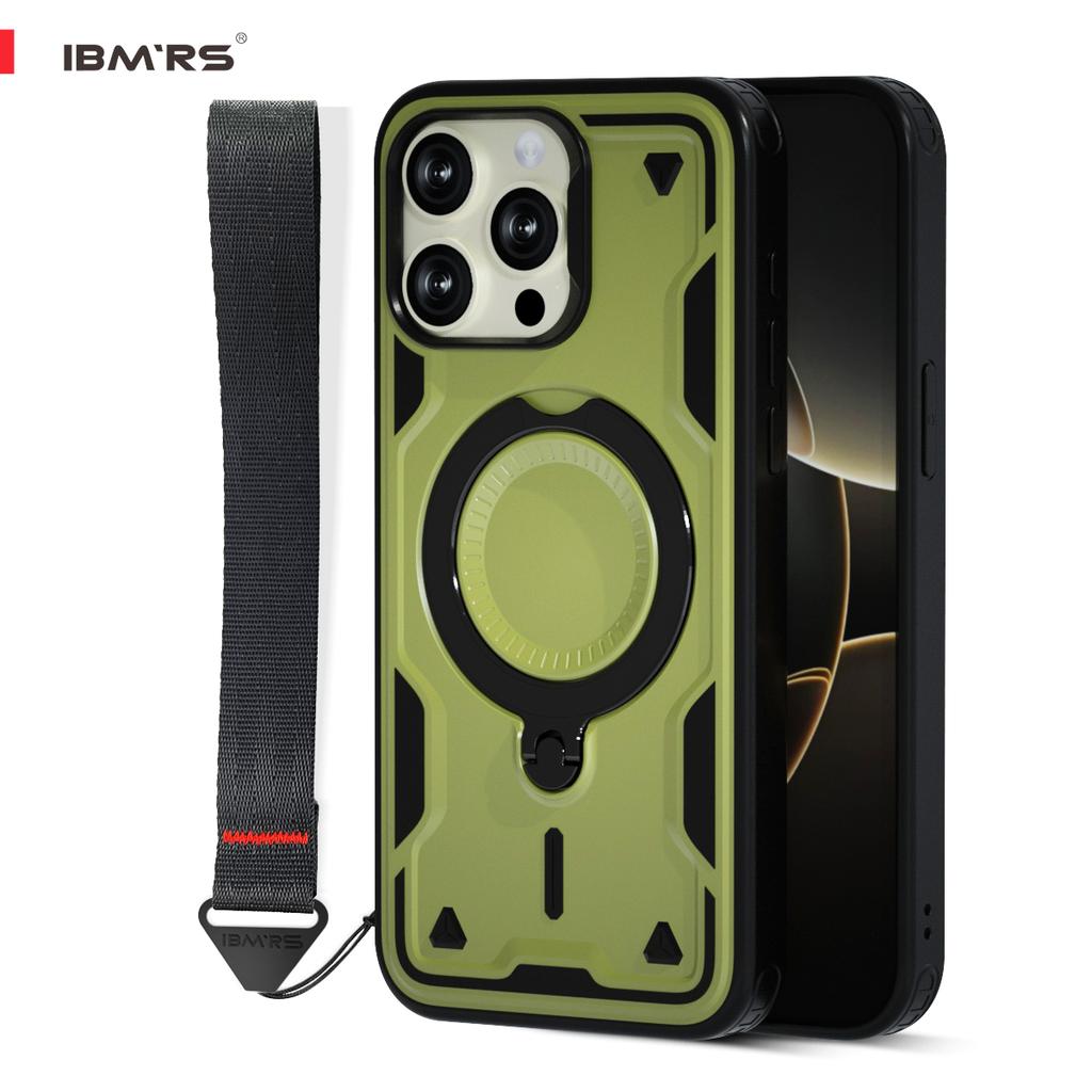 IBMRS for iPhone 13 Pro Case [6.1 Inch] Magnetic Shockproof with Stand & Lanyard | IBMRS Compatible Military Drop Tested