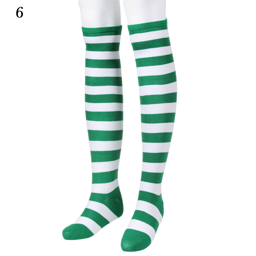 Повседневные Теплые Женские Полосатые Чулки Выше Колена Длинные Носки До Бедра