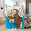 VIKAMA Curious George Cartoon Blanket, Cozy Pet Print, Soft Skin-Friendly Warm, Kids Room Nap Blanket