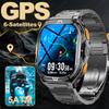 2025 New GPS Smart Watch Men 1.96-inch HD AMOLED Screen Compass Bluetooth Call 5ATM Waterproof Sport Smart Watch for Android iOS