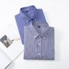 100% Cotton Striped Shirt Soft Comfortable Long Sleeve Business Men Office Casual Shirt with Pocket Slim Fit