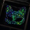 Breathable Masque for Long Wear Cat Masquerade Masque, Sparkly Sequins/Velvet/Black Half Face Lightweight Eye Theme Parties Women Men Halloween