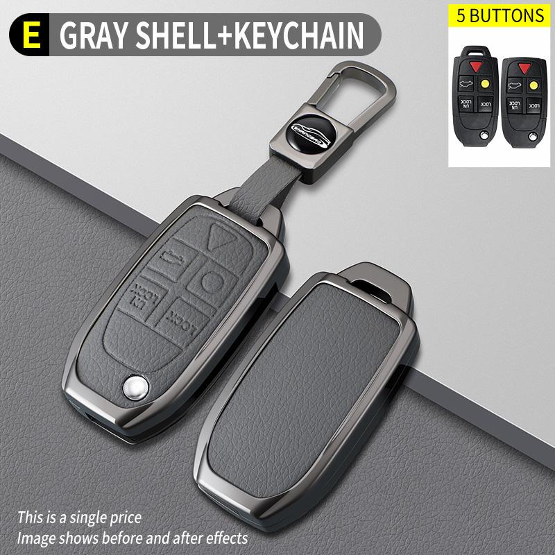 Zine Alloy Car Key Case Shell Holder Cover for Volvo XC90 XC70 S80 S60 S40 V70 V50 C30 C70 5 Buttons Car Key Protector Accessory