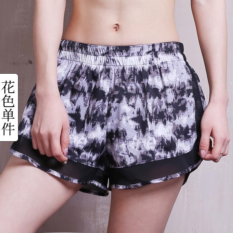 Спортивные шорты из сетчатой ткани для йоги, женские, летние, антиголые, для фитнеса, бега, утренних упражнений, эластичные, быстросохнущие, для ношения на улице, брюки длиной три четверти