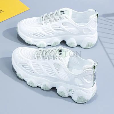 Летние женские сетчатые дышащие кроссовки «папины» на высокой танкетке, универсальная повседневная спортивная обувь