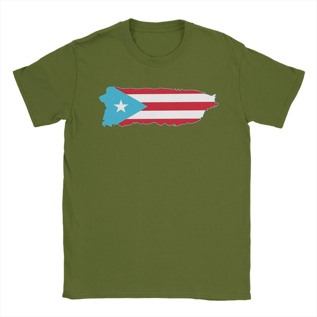 Unisexs TShirts Puerto Rico Map Funny Cotton Tees Short Sleeve T Shirts Crew Neck Tops Adult