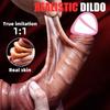 Реалистичные дилдо Кожа Скользящая крайняя плоть Яички Дилдо Проникновение Анальная Вагинальная стимуляция Пенис Член Взрослые секс-игрушки для женщины