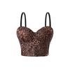 New Pleated Leopard Print Small Suspender Vest Gathers and Shows Thin Corset Top