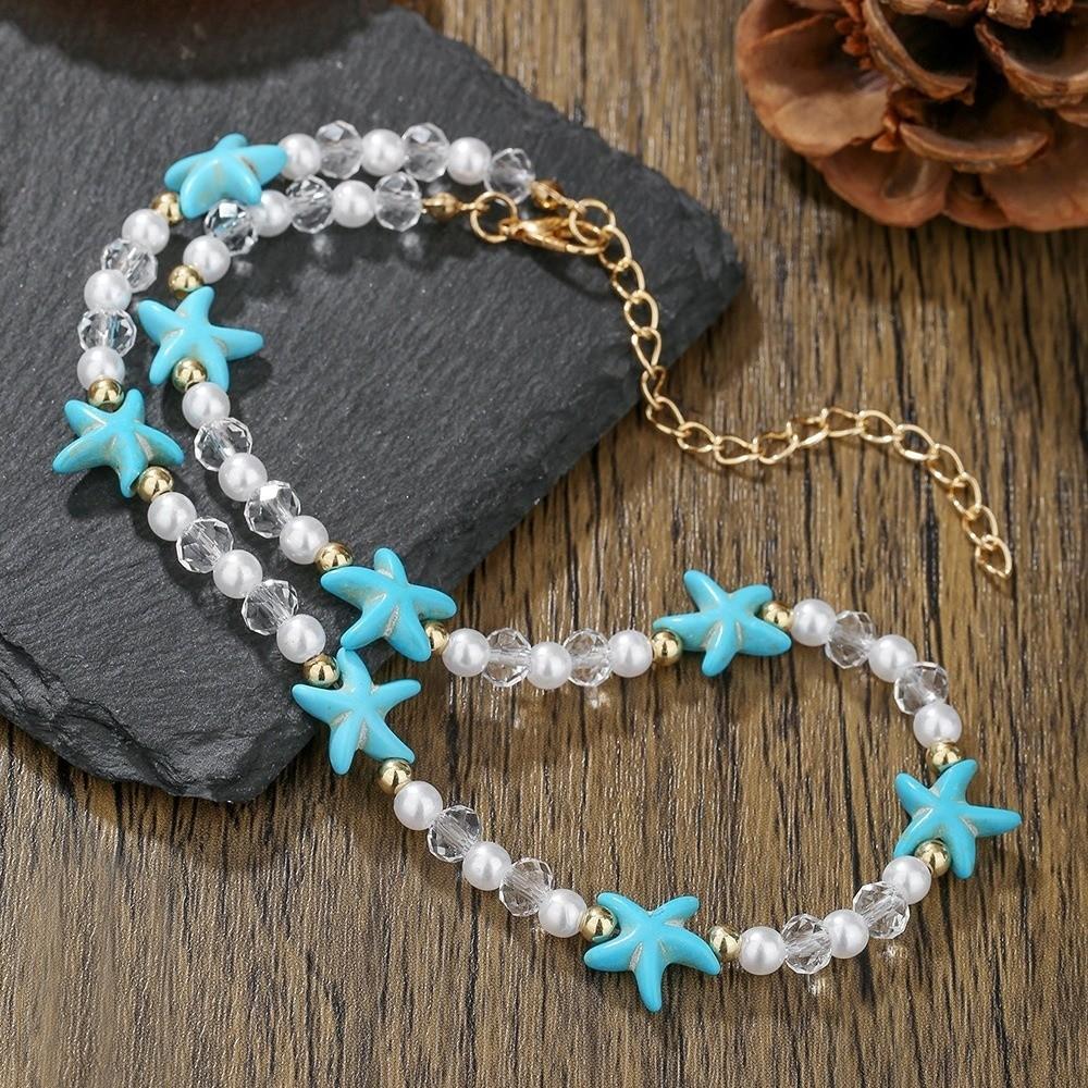 Adjustable Starfish Necklace Ornaments Beach Beaded Necklace Choker Bohemian Style Necklace Beach