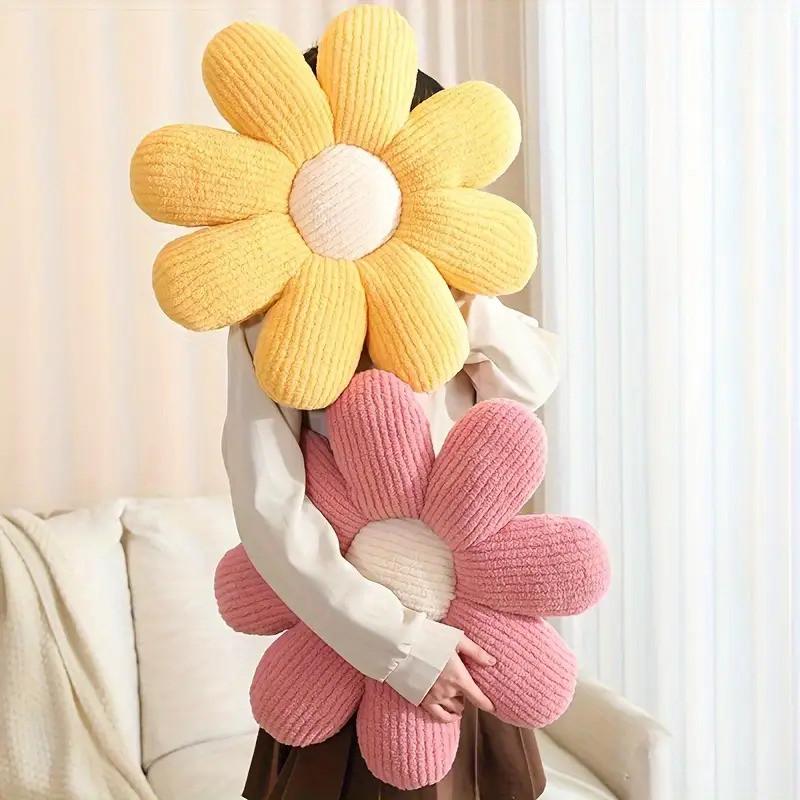 Soft Plush Polyester Woven 8-Petal Flower Cushion Assorted Colors Home Sofa Bedroom Chair Decorative Pillow Japanese Tatami Mat Cushion Pad