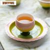 2pc/lot Gradient Color Round Mouthed High Foot Teacup Zen Tea Bowl Cute Cup Tea-tasting Meditation Cup Jianzhan Master Cups 85ml