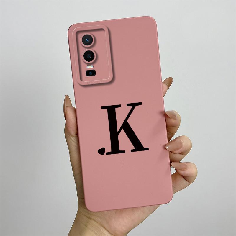 Cover For Vivo Y76 5G Case Love Heart Letters Liquid Soft Silicone Phone Case For Vivo Y76 VivoY76 Y 76 V2124 Back Cover Coque
