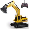 Tcvents RC Excavator Car Toy Construction Vehicle Sandbox Excavator RC Excavator 5CH Wireless Controller Rechargeable with Cable Kids Toys Boys Girls