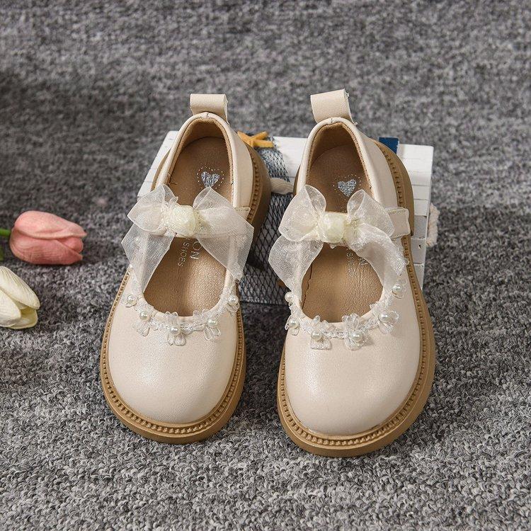 Girls' Fashion Mary Jane Leather Shoes2026New Spring and Autumn Soft-Soled Bow Princess Performance Shoes, Stylish Single Shoes