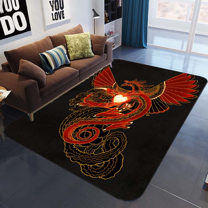 Коврики с 3D мультяшным рисунком дракона, психоделические драконы, Радужные ковры с мандалой, детский игровой коврик, нескользящий прямоугольный ковер
