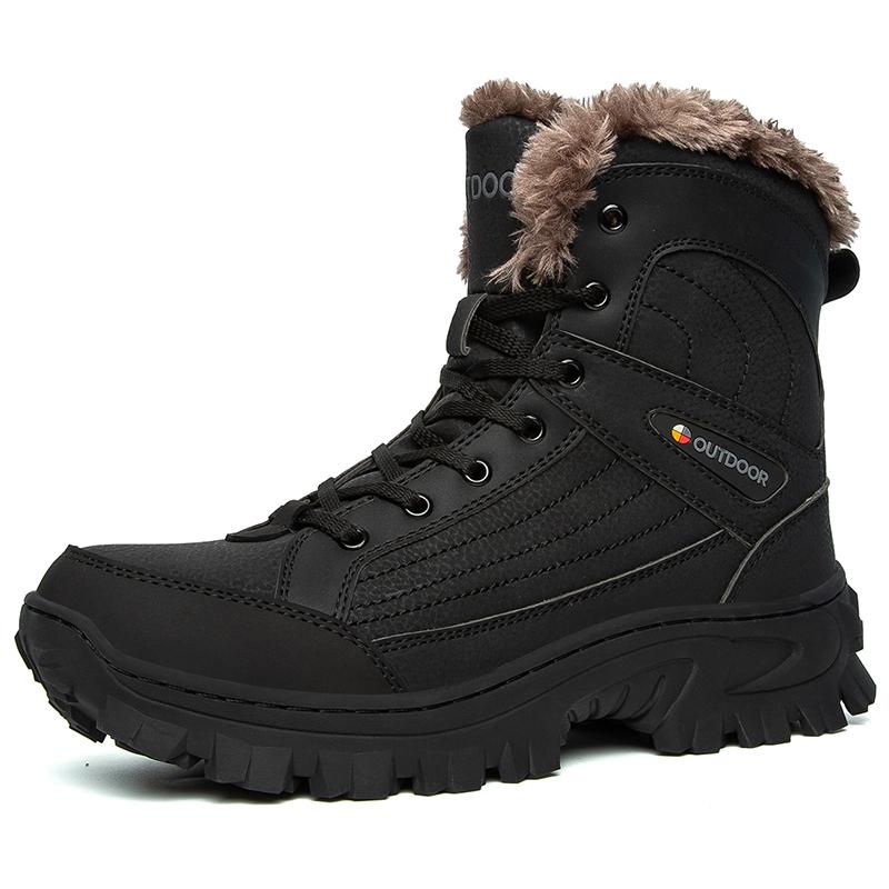 Fashion New Men's Winter Boots Thick Plush Warm Men Snow Boots Outdoor Waterproof Boots Winter Non-Slip Men Work Shoes Plus Size 40-48