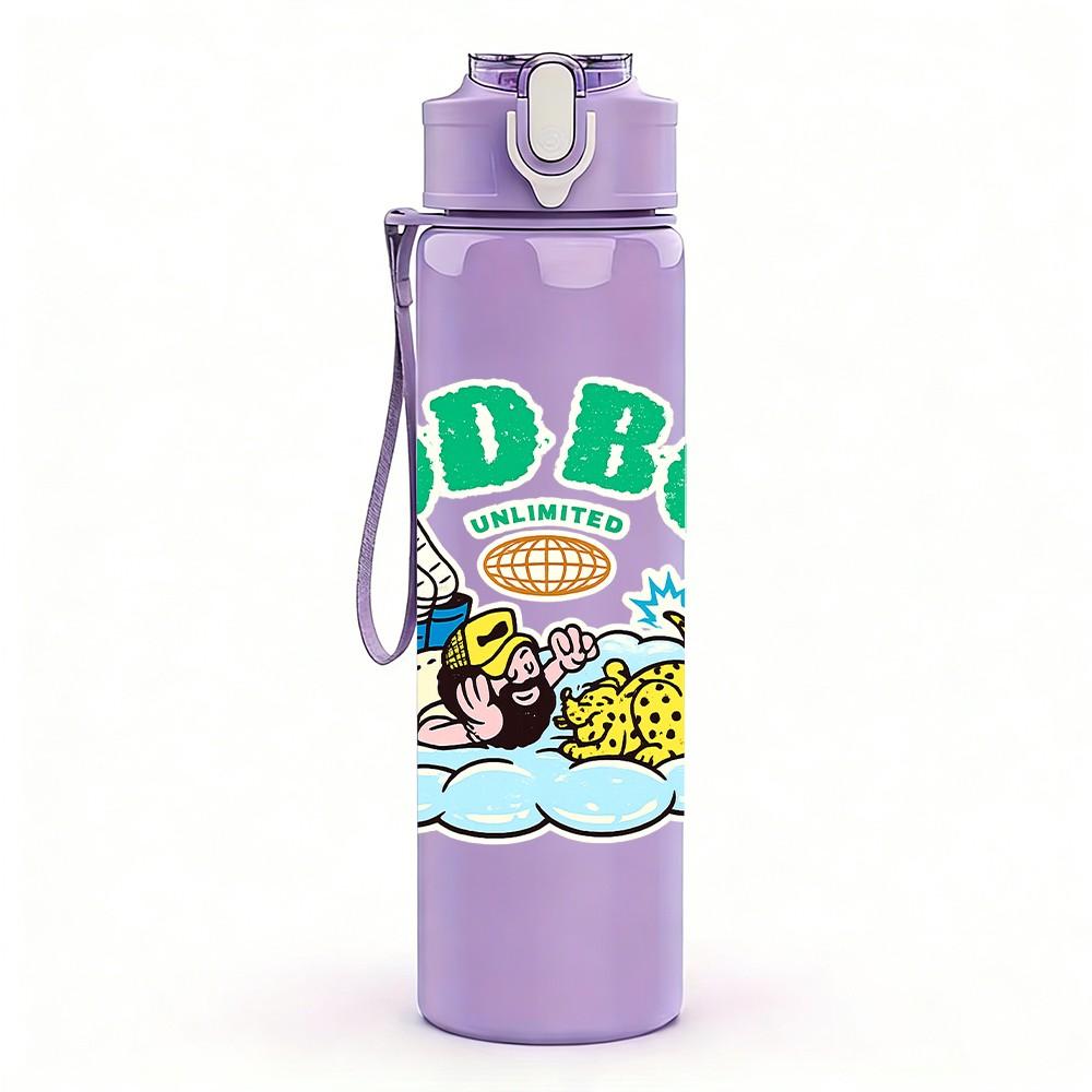 1PC Good Boys Group Cartoon 750ml Color Plastic Sports Water Bottle Leakproof Flip Straw Lid Suitable for Sports Office Home Use