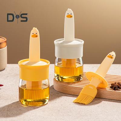 Горшок с маслом для дома с плоской щетиной, равномерно намазанная прочная кухонная масляная щетка с интегрированным дизайном