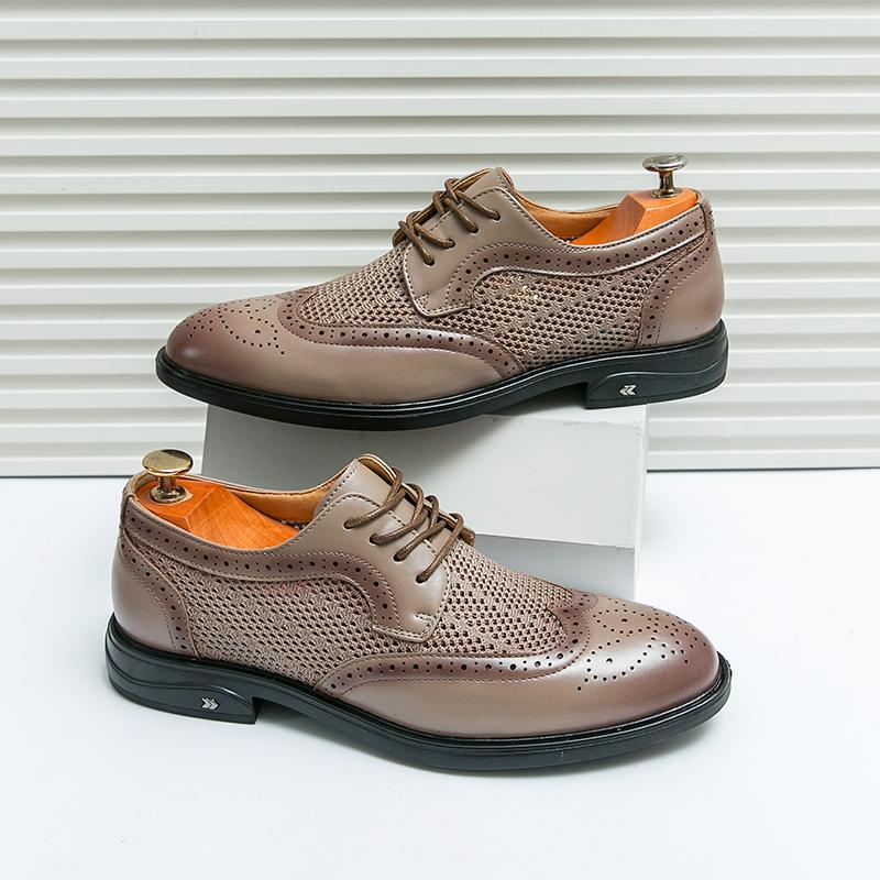 Новые весенне-осенние повседневные туфли от модного дизайнера с дышащей подошвой, модные мужские туфли-броги на шнуровке, деловая рабочая обувь для мужчин