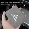 uldf10 Car Driver License Suede Leather Bag Auto Driving Documents Wallet For Mitsubishi Lancer Ralliart ASX Mirage Pajero Xpander
