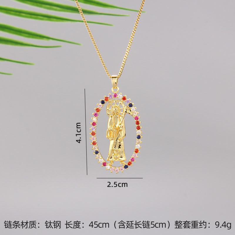 New Design Virgin Mary Death Pendant Necklace Stainless Steel Fashion Choker Jewelry Party Gifts For Women Girls