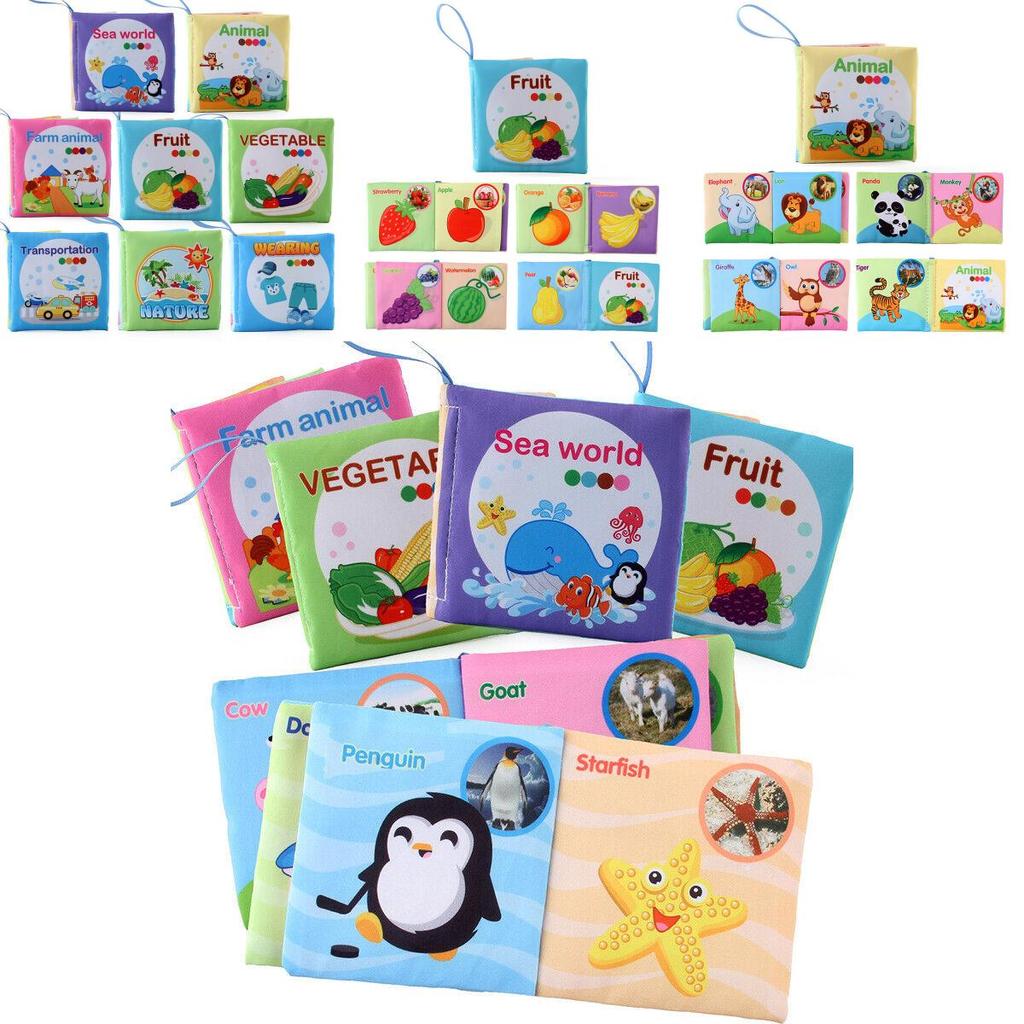 Soft Cloth Book For Early Education Of English Animals And Transportation