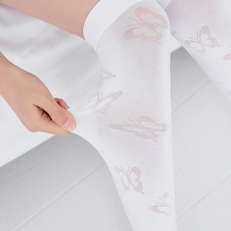 Весенне-летние детские полосатые белые чулки, детские бархатные цветные гольфы, леггинсы для девочек, школьная одежда до бедра