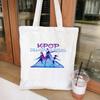KPOP Охотницы на демонов Принт Девичья группа Студенческая книга Наплечная холщовая сумка Хозяйственная сумка KTY