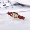 RSCY Retro Small Square Leather Strap Women's Waterproof Quartz Watch