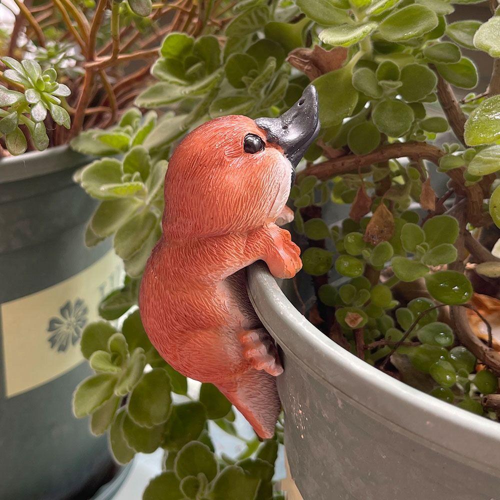 Cute Small Animal Figurine Resin Crafts Otter Bonsai Ornaments  Living Room Bedroom