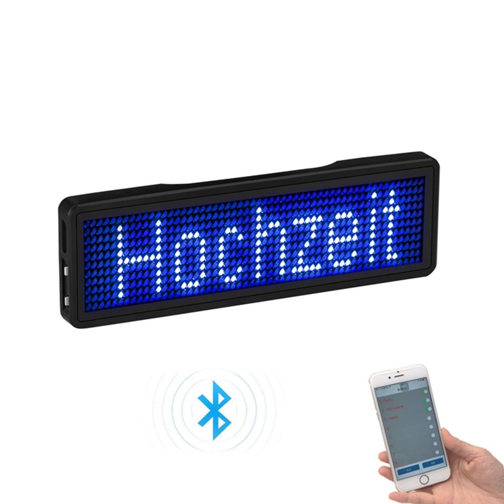 Bluetooth светодиодный цифровой значок Insignia DIY программируемый светодиодный знак прокручивающаяся доска объявлений перезаряжаемый мини светодиодный дисплей имя тега