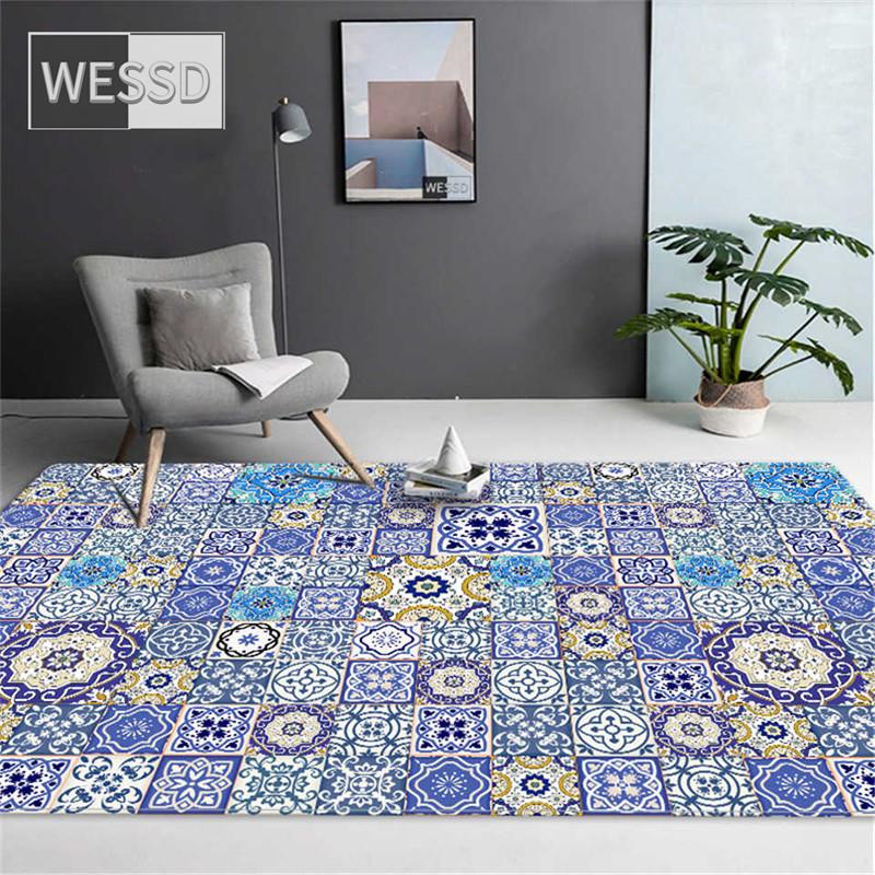 Коврик в этническом стиле в стиле ретро, ​​ковер с геометрическим клетчатым принтом, большой коврик для журнального столика, ковер для гостиной, спальни, большой коврик для кухни