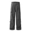 OREETA American Vintage Pleated Cargo Pants Unisex Straight Loose Casual Trousers