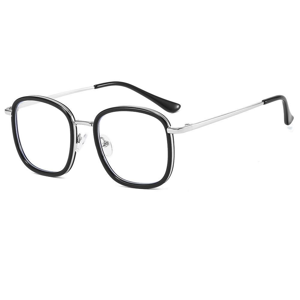 New simple square full frame glasses men's and women's anti-blue light glasses clothing decorative mirror flat mirror