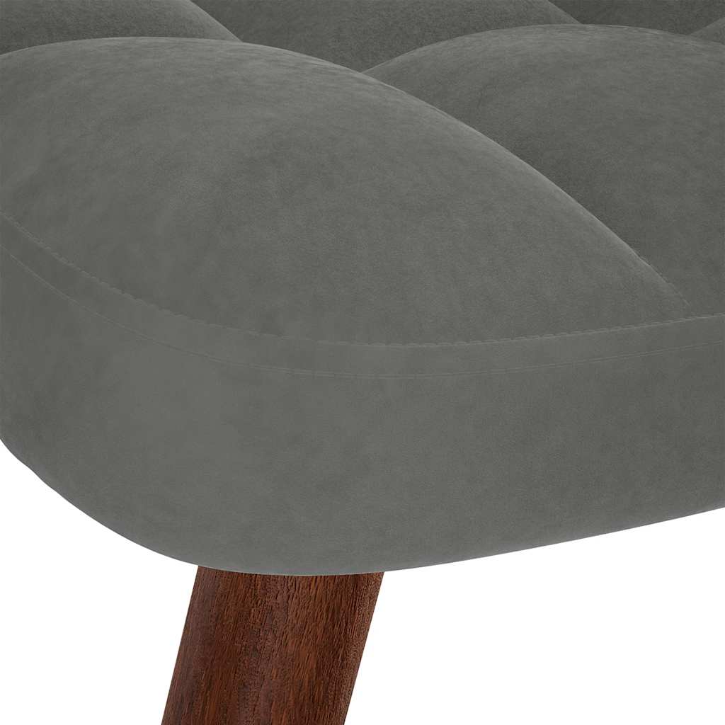 Rocking Chair with Footstool Dark Grey Velvet