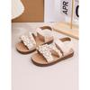 New summer girls sandals, floral elegant princess style soft sole sweet shoes