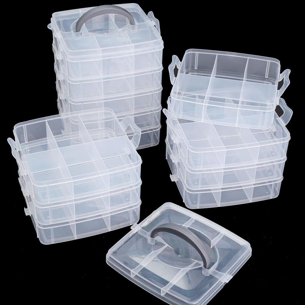 PP Material Plastic Transparent Compartment Storage Box DIY Bracelets Necklaces Jewelry Storage