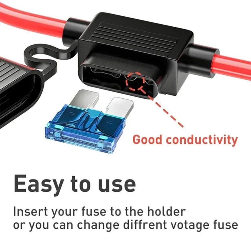 5/10 шт. 14AWG автомобильный мини-предохранитель, держатель предохранителя лезвия, водонепроницаемый для 2 В 30 А, автомобильный, мотоциклетный, гнездо выключателя